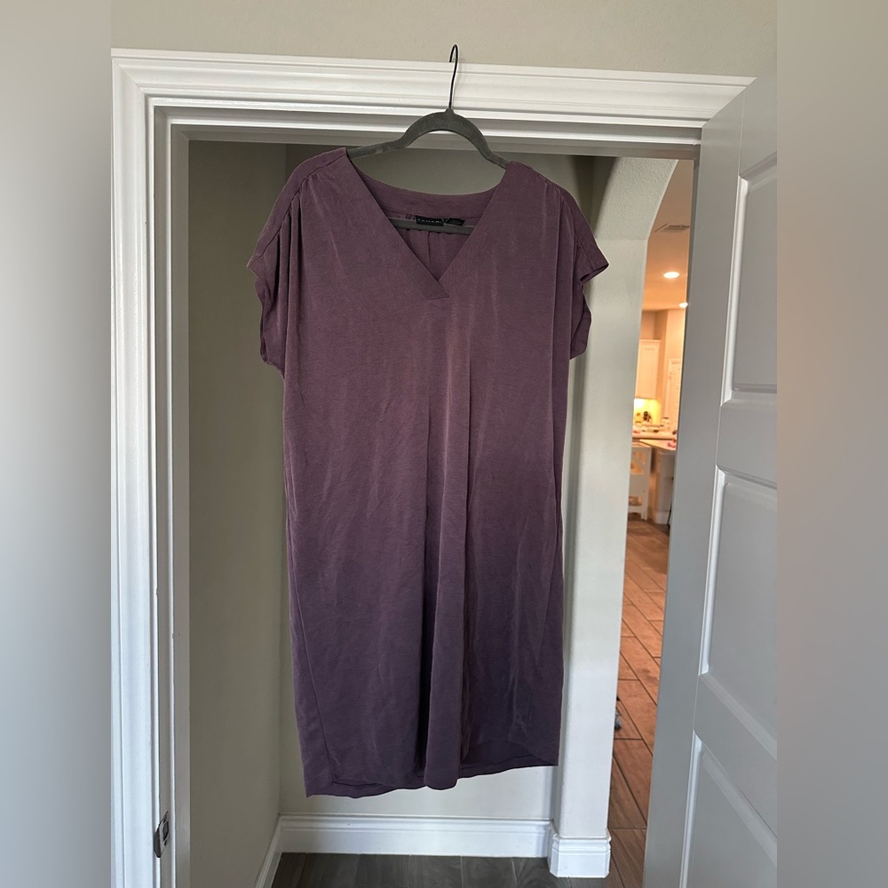 Tahari Mauve V-Neck Dress